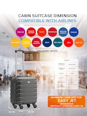 Flight Knight 45x36x20cm EasyJet Underseat 4 Wheel ABS Hard Case Cabin Carry On Hand Luggage - Image 3 of 7
