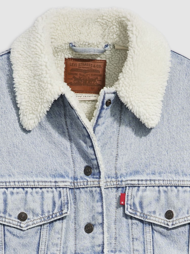 Levi's® Blue 90s Sherpa Trucker Jacket - Image 5 of 5 Levi's® Blue 90s Sherpa Trucker Jacket - Image 5 of 5