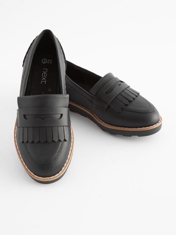 Black Standard Fit (F) School Tassel Loafers - Image 1 of 6