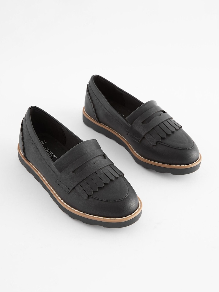 Black Standard Fit (F) School Tassel Loafers - Image 3 of 6