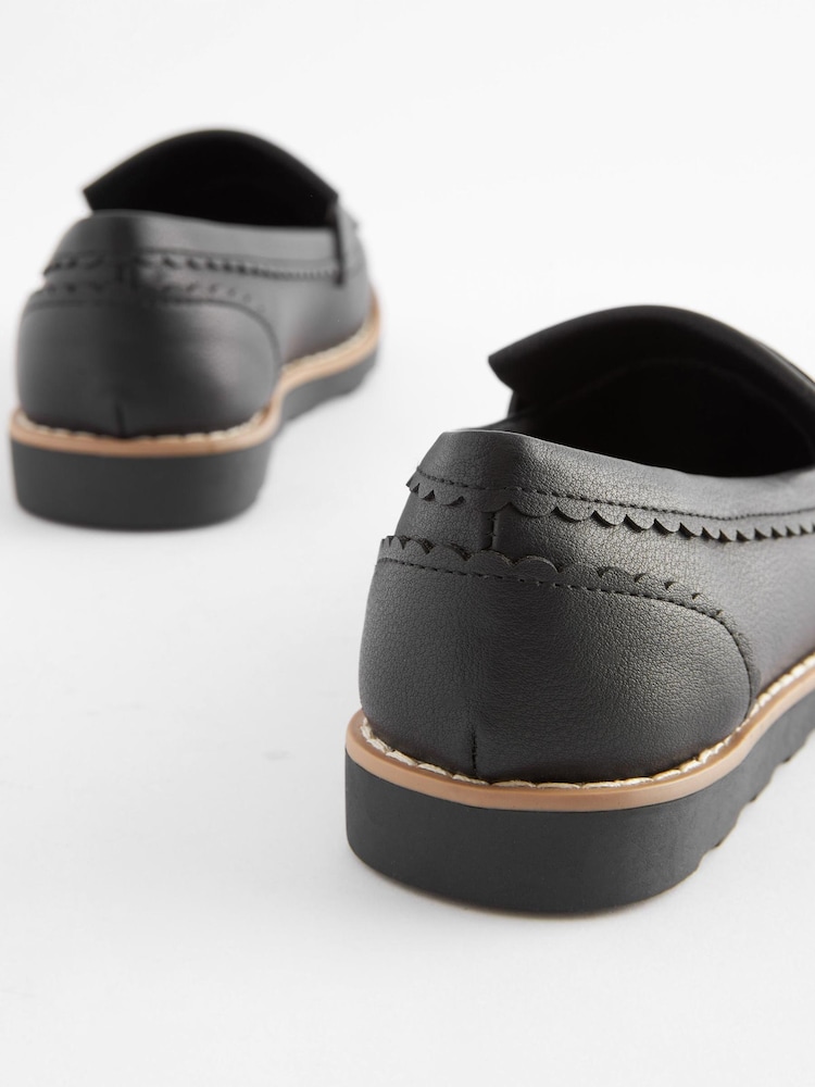 Black Standard Fit (F) School Tassel Loafers - Image 5 of 6