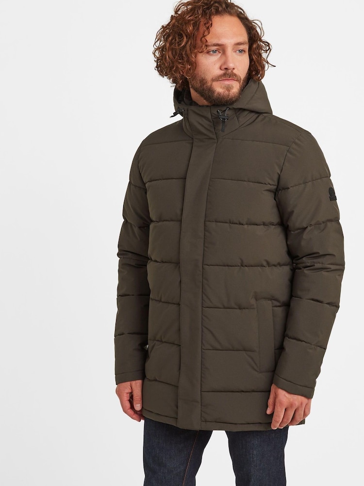 Tog 24 Dark Khaki Green Watson Long Insulated Jacket - Image 1 of 2 Tog 24 Dark Khaki Green Watson Long Insulated Jacket - Image 1 of 2