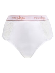 Pour Moi White Logo Elastic High Leg Knickers - Image 3 of 4