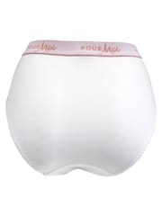 Pour Moi White Logo Elastic High Leg Knickers - Image 4 of 4