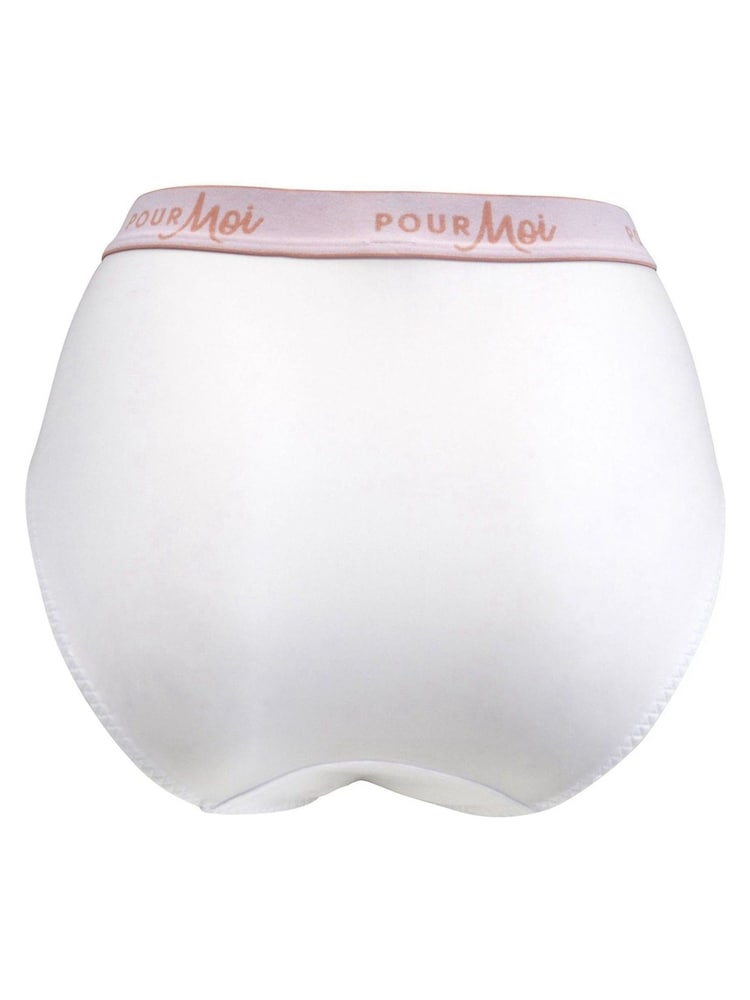 Pour Moi White Logo Elastic High Leg Knickers - Image 4 of 4