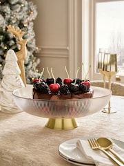 Clear Glass Extra Large Footed Bowl - Image 1 of 4