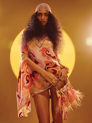 River Island Orange Terry De Havilland Petite Plunge Mini Dress - Image 1 of 4