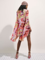 River Island Orange Terry De Havilland Petite Plunge Mini Dress - Image 4 of 4