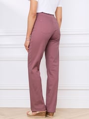 rožnata - Bombaž Traders Premium Pull-On Twill ravne hlače 27" Kavbojke - Slika 2 iz 4