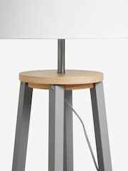 Grey Malvern Shelved Wood Floor Lamp - Image 5 of 5