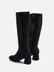 Linzi Black Suede Frosty Block Heeled High Leg Boots - Image 6 of 6