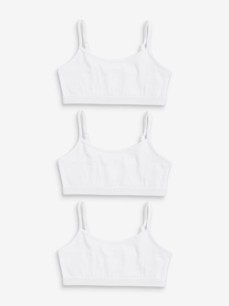 White Strappy Crop Top 3 Pack (5-16yrs) - Image 1 of 3