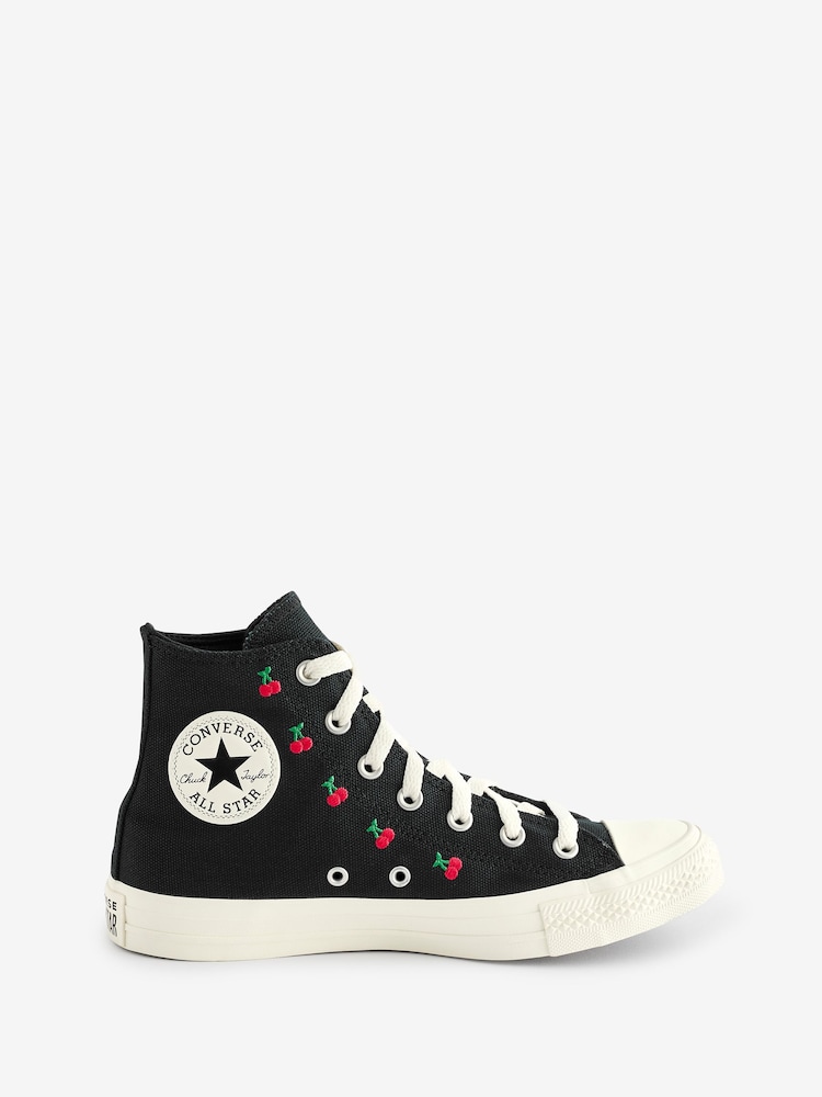 Converse Black Cherry Print Chuck Taylor All Star Trainers - Image 1 of 9