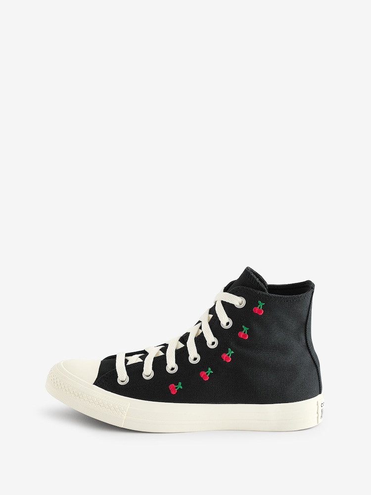 Converse Black Cherry Print Chuck Taylor All Star Trainers - Image 2 of 9