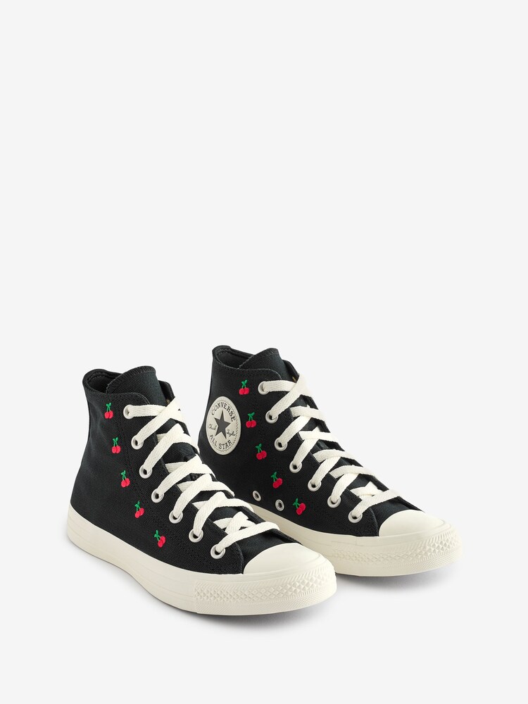 Converse Black Cherry Print Chuck Taylor All Star Trainers - Image 3 of 9