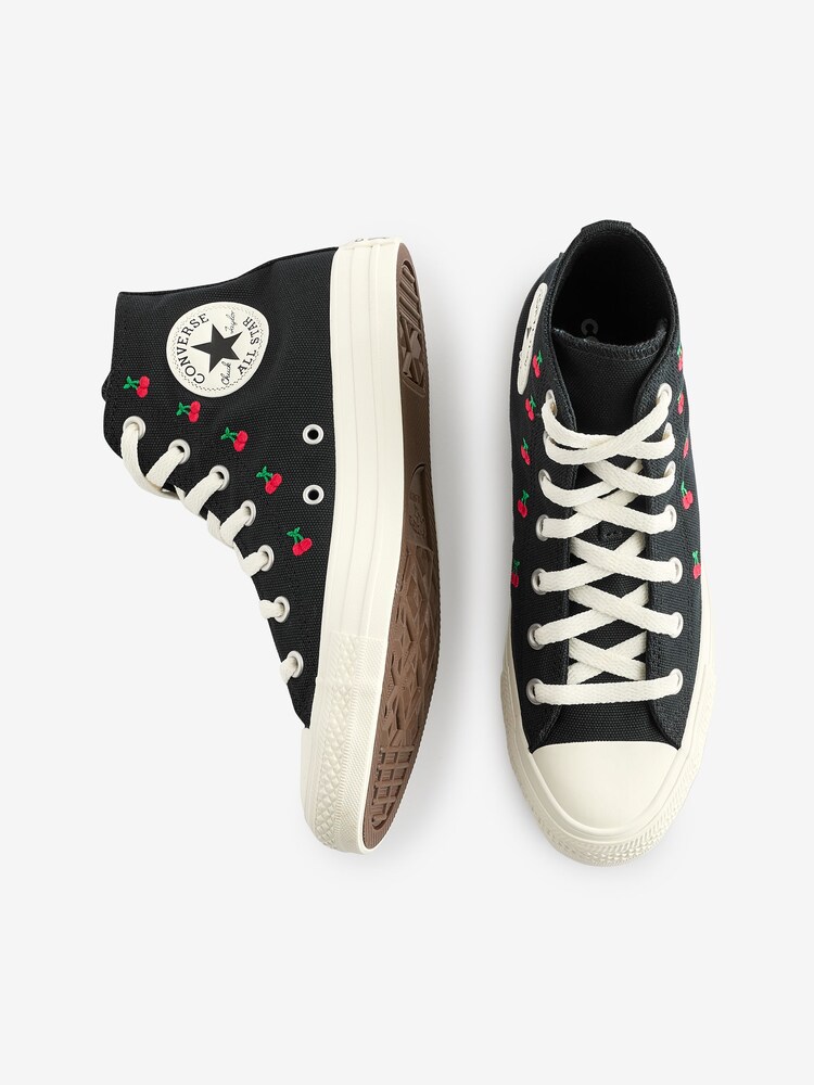 Converse Black Cherry Print Chuck Taylor All Star Trainers - Image 6 of 9