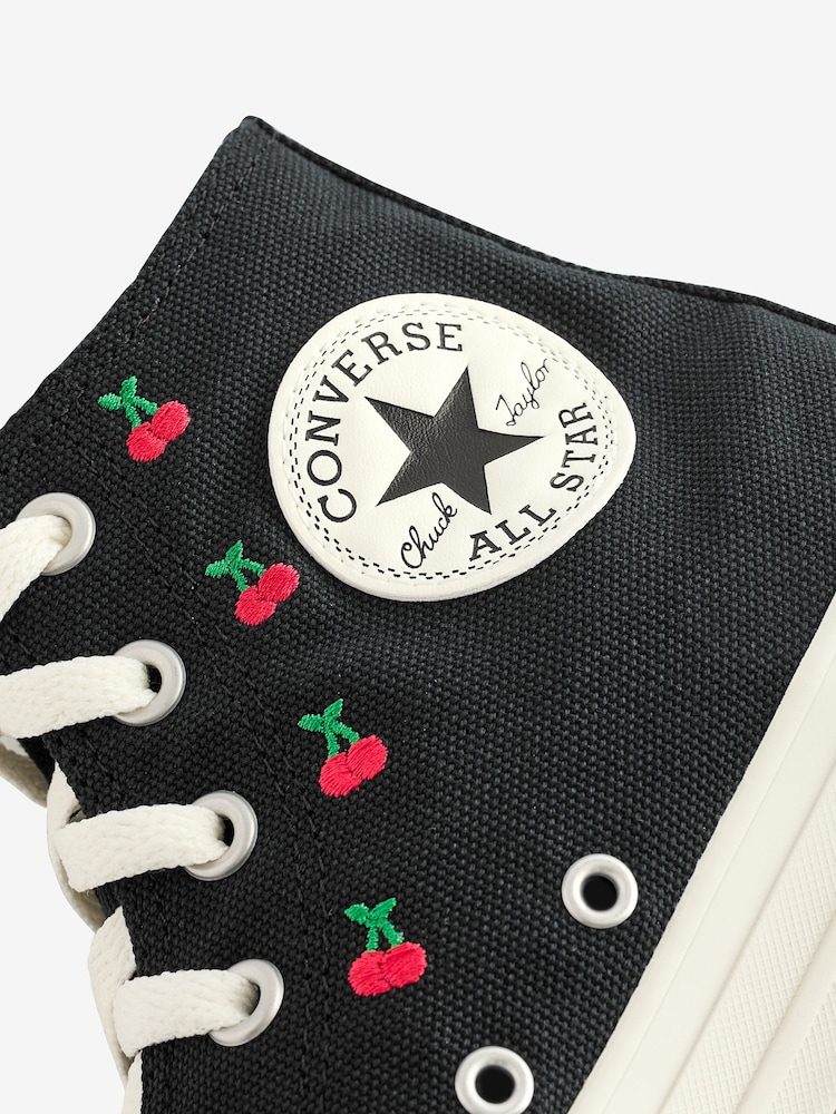 Converse Black Cherry Print Chuck Taylor All Star Trainers - Image 9 of 9