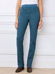 zelena - Bombaž Traders Premium Pull-On Twill ravne hlače 27" Kavbojke - Slika 2 iz 4