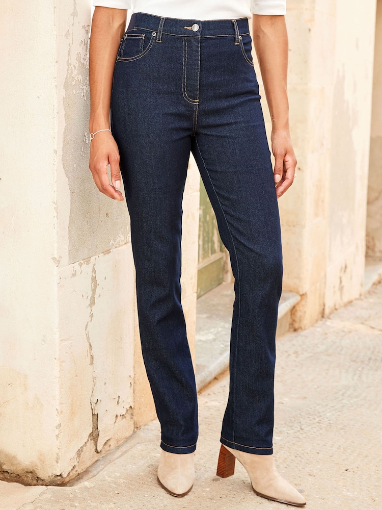 Cotton Traders Blue Magic Comfort Stretch Straight Leg Jeans 27" - Image 2 of 2 Cotton Traders Blue Magic Comfort Stretch Straight Leg Jeans 27" - Image 2 of 2
