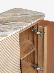Natural Valencia Marble Mango Wood Small Sideboard - Image 5 of 9