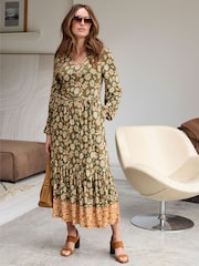 Cotton Traders Green Jersey Tiered Maxi Dress - Image 3 of 4