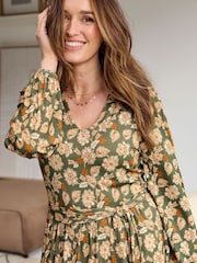 Cotton Traders Green Jersey Tiered Maxi Dress - Image 4 of 4