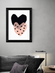 East End Prints Black Two Hearts Framed Print - Image 2 of 3
