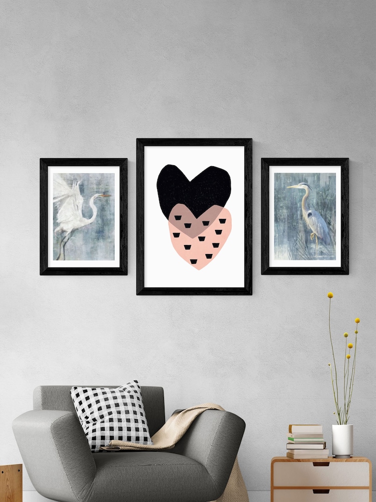 East End Prints Black Two Hearts Framed Print - Image 3 of 3