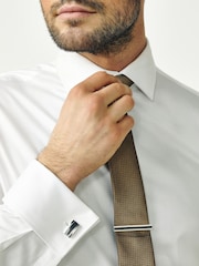 Silver/Black Textured Cufflink And Tie Clip Set - Image 1 of 5