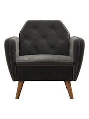 Novogratz Grey Teresa Velvet Memory Foam Accent Chair - Image 2 of 3