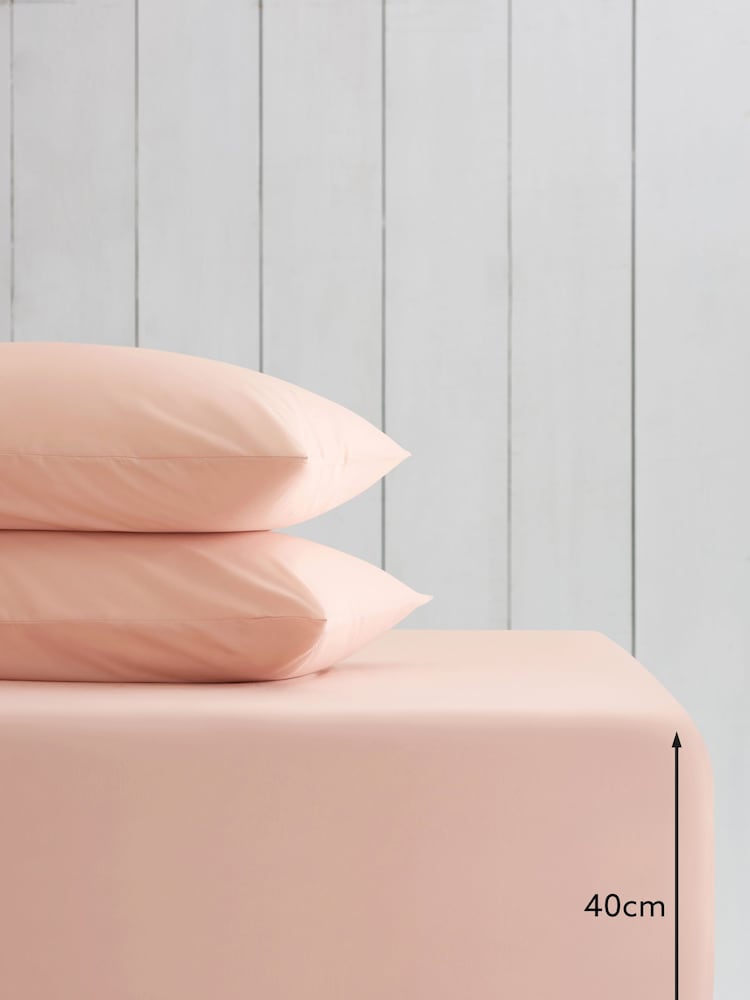 Pink Blush Cotton Rich Extra Deep Fitted Sheet - Image 2 of 2