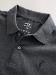 Grey Charcoal Regular Fit Short Sleeve Pique Polo Shirt - Image 11 of 12