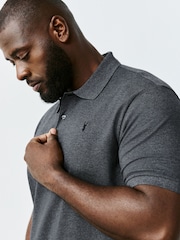 Grey Charcoal Regular Fit Short Sleeve Pique Polo Shirt - Image 9 of 12