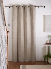 Natural Heavyweight Chenille Super Thermal Eyelet Door Curtain - Image 2 of 5
