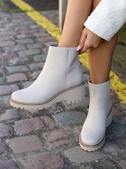 Linzi Natural Greta Ankle Boots with Small Platform Heel - Image 1 of 5