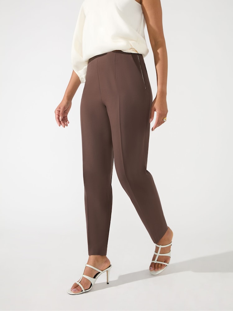 Ro&Zo Side Zip Brown Trousers - Image 1 of 3