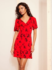 Friends Like These Red Short Sleeve Jersey Midi Dress - Image 1 of 1