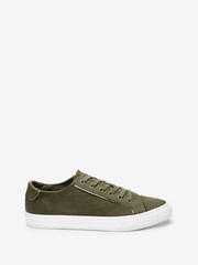 Khaki Green Lace Up Baseball Trainers - Image 3 of 6