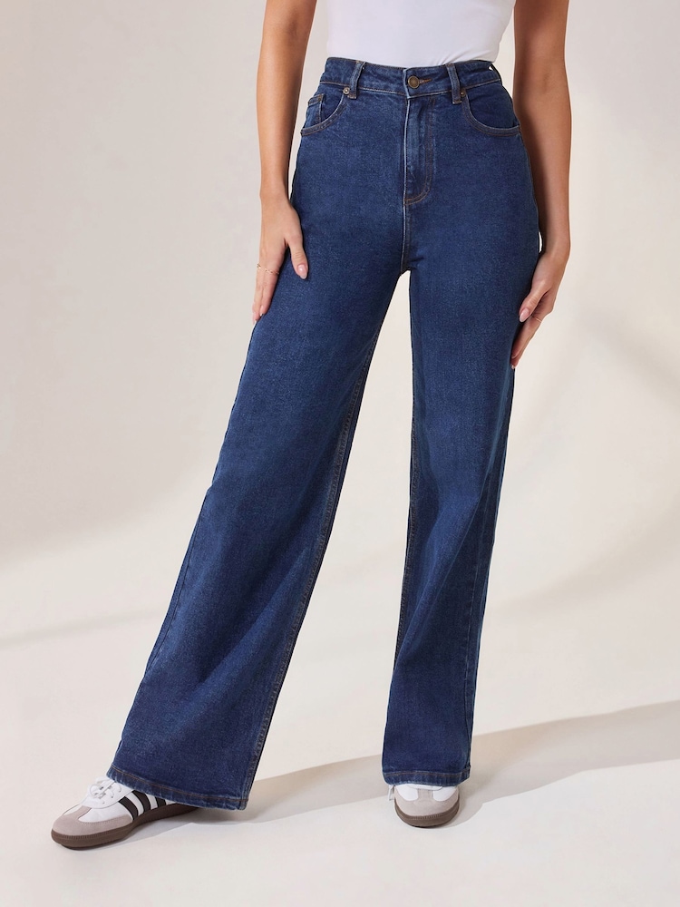 LOVALL Blue High Waisted Wide Leg Jeans - Image 4 of 4 LOVALL Blue High Waisted Wide Leg Jeans - Image 4 of 4