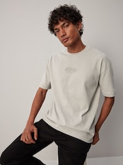 Grey Single Relaxed Fit Graphic Heavyweight T-Shirt - Image 2 of 8