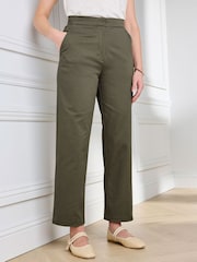 Cotton Traders Green Ankle Grazer Chino Trousers 27" - Image 2 of 4