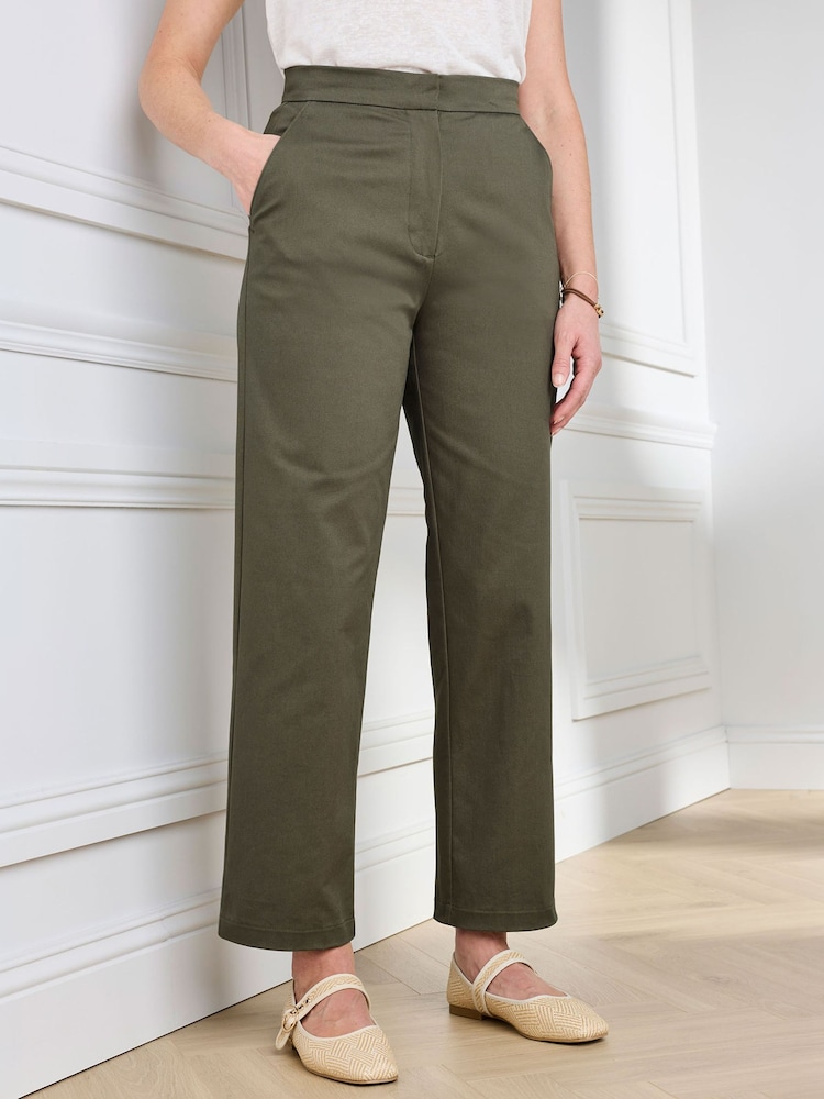Cotton Traders Green Ankle Grazer Chino Trousers 27" - Image 2 of 4