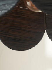 Pacific Black Petal Scalloped Raffia Pendant Ceiling Light - Image 2 of 4