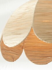 Pacific Natural Petal Scalloped Raffia Pendant Ceiling Light - Image 2 of 4