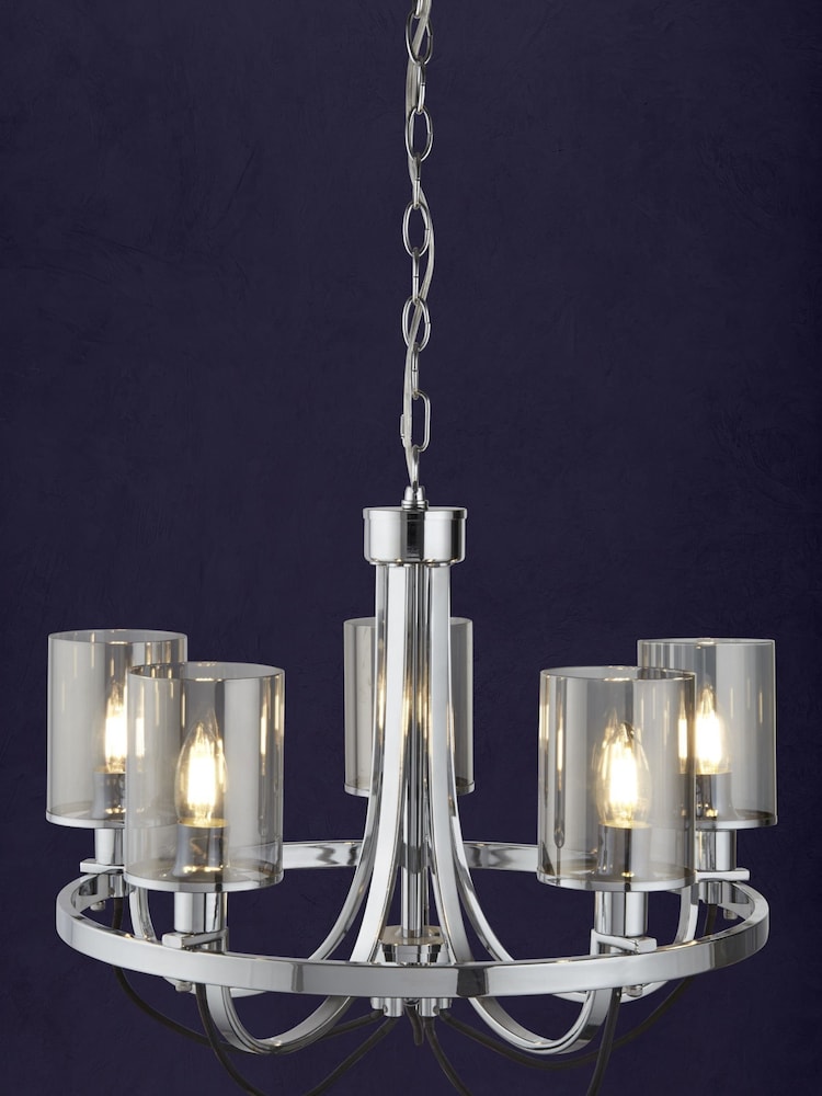 Searchlight Chrome Catalina 5 Light Ceiling Light - Image 1 of 2