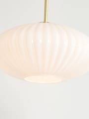 Pacific White Alexa Ribbed Glass and Gold Metal Multi Drop Ceiling Light - Image 3 of 6