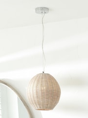 Pacific Cream Raffles Large Rattan Pendant Ceiling Light - Image 1 of 4