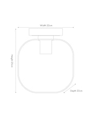 Pacific Black Metal and Glass Flush Pendant Ceiling Light - Image 4 of 4