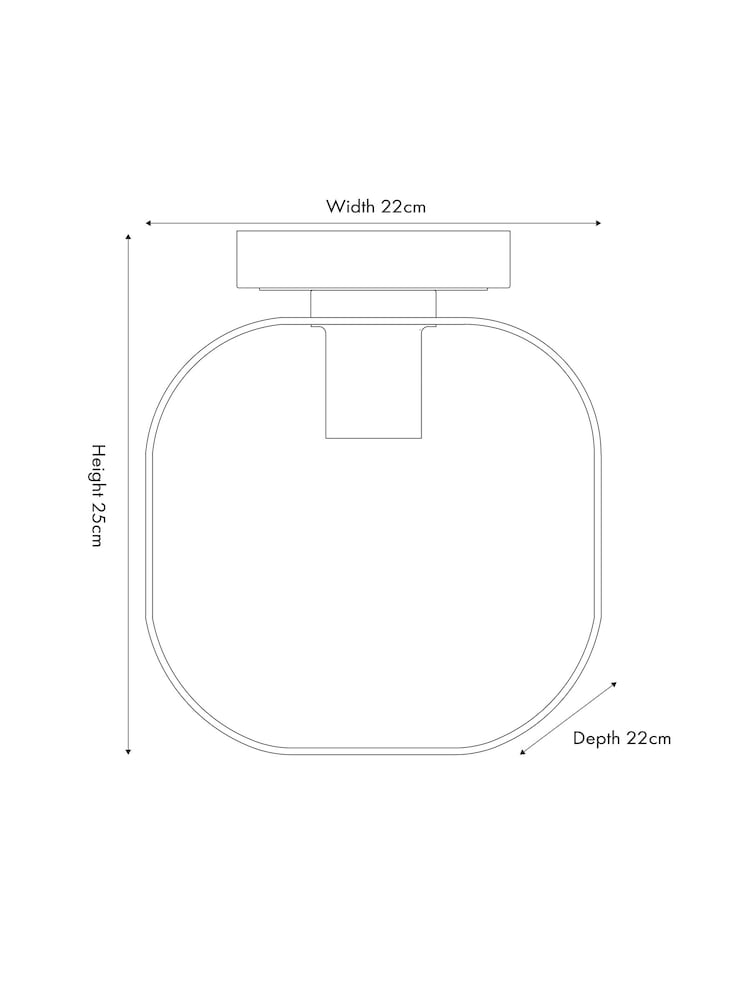 Pacific Black Metal and Glass Flush Pendant Ceiling Light - Image 4 of 4