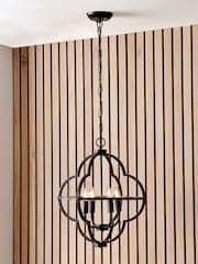 Pacific Black Amine 4 Light Fleur De Lys Pendant Ceiling Light - Image 1 of 5